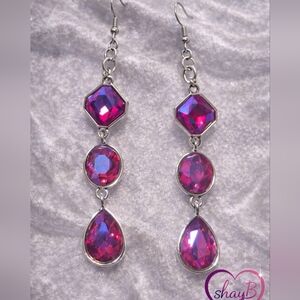 Pink Gemstone Dangle Earrings